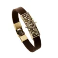 Pulsera de Cuero Vintage para Hombre Ancla Retro Hebilla de Aleación Joyería Moda - Ancla