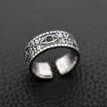 Vintage Eye of Horus Open Ring Retro Silver Alloy Men Hip Hop God Eye Jewelry Ring - Style H