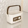 Small shower caddy plastic storage basket with handle for bathroom college dorm organization - S / Milk Coffee