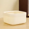 Kleiner Schreibtisch Mülleimer cremefarben kurze deckellose Aufbewahrungsbox Büro Organizer - Niedriges Modell ohne Deckel / Creme