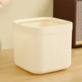 Cremefarbener, deckelloser hoher Desktop-Aufbewahrungsbehälter und Mülleimer für Zuhause - Hohes Modell ohne Deckel / Creme