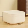 Kleine Muelleimer Tisch Mini Plastik Eimer mit Deckel fuer Buero Schlafsaal Haushalt - Niedriges Modell mit Deckel / Mit 2 Rollen Abfallbeuteln / Creme