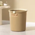 Large 16L brown plastic trash can with cute bear print for home bedroom kitchen and bathroom use. - 16L / Blue
