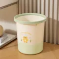 Cute plastic trash can with pressure ring, 28cm high for kitchen, bathroom, and living room. - Chicken / 1 Piece / Green
