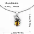 Punk evil eye pendant necklace with 60cm chain, cool retro style alloy jewelry for men. - Wolf Tooth / With 60CM Chain