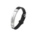 Stainless steel silicone bracelet for men with inspirational engraved text message stylish - To My Brother / Silver