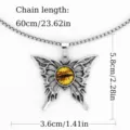 Retro evil eye butterfly pendant necklace, punk alloy chain jewelry for men and women. - Butterfly Pendant / With 60CM Chain