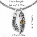 Punk double layer necklace with skull feather devil eye pendant men vintage jewelry size 60cm - Skull Feather Pendants (2 Piece Set) / With 60CM Chain