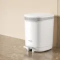 12L step trash can with silent close lid, PP plastic waste bin for home bathroom, bedroom - 12L / Twilight White