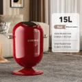 Red High Leg Standing Trash Can 15L Modern Retro Style Kitchen Garbage Bin Home Decor - Elevated Swing Lid Style (Inner and Outer Buckets) / Retro Copper