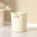 Cream 12L plastic trash can, minimalist waste basket for bathroom and kitchen use. - 12L / White