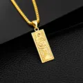 Gold dollar bill pendant necklace for men women hip hop fashion chain jewelry accessory - Pendant With Chain / Gold