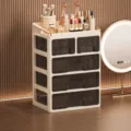 Large capacity clear drawer desktop cosmetic storage organizer multi-layer makeup box - 4 Tiers (3 Large Drawers + 2 Small Drawers + Compartment Layer)