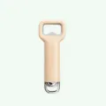 Beige stainless steel kitchen bottle opener variant with ergonomic handle and hanging ring. - Bottle Opener / Cream