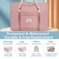Pink Quilt Storage Bag Waterproof Travel Duffel Bag Large Capacity Moving Organizer - Medium - Short Trip 3-5 Jin Quilt or Down Jacket / Sweet Pink (Dry & Wet Separation)