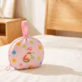 Pink polka dot travel storage bag for underwear and socks with cute cat design, 26x22cm - Shell Shape - Pink
