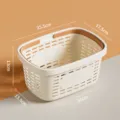 Portable plastic shower storage basket hollow drainage bathroom organizer cream white 1pc - Thickened / Cream White