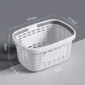 Plastic shower basket with handle, portable bathroom storage basket, hollow drainage box - Thickened / Grayish White
