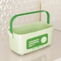 Green large plastic shower caddy basket storage organizer for convenient bathroom use - L / Grass Green