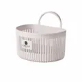 Plastic hanging storage basket white wall mounted organizer for kitchen bathroom 18x16cm - L / White