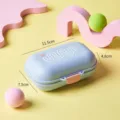 Boîte de rangement en plastique portable bleue petite boîte organisateur avec fermoir rose - Porte-savon / Bleu Brume