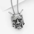 Vintage Hannya Mask Alloy Pendant Necklace Men Punk Cool Gothic Jewelry Accessory - Style 3