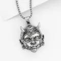 Retro Evil Hannya Mask Pendant Necklace Gothic Punk Style Metal Jewelry For Men Wear - Style 4
