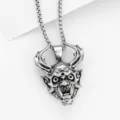 Vintage Hannya Mask Pendant Necklace Men Stainless Steel Gothic Punk Japanese Oni Amulet Fashion Jewelry - Style 7