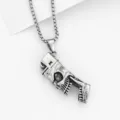 Men retro skull pendant necklace alloy gothic jewelry vintage biker chain fashion cool gift - Style 12
