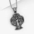 Vintage religious cross pendant necklace for men, retro alloy metal jewelry accessory SKU style. - Style 22