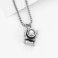 Vintage silver camera pendant necklace for men and women, stylish hip hop fashion jewelry. - Style 19