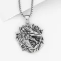 Retro punk dragon pendant necklace for men, vintage alloy gothic beast jewelry accessory. - Style 20