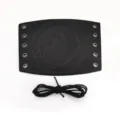 Mens black leather medieval bracer steampunk retro wrist cuff with lace up grommets - HF20 Style / Black