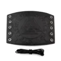 Men vintage medieval punk leather bracer with runic symbol and metal eyelets for cosplay. - HF21 Style / Black