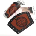 Medieval punk leather bracers for men, retro dragon rune embossed arm guards, cosplay gear. - AD100 Style / Calico