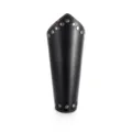 Men's punk medieval black leather bracer with metal rivets and retro design for outdoor riding. - PT706 Style / Black