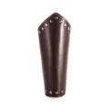 Men medieval punk leather bracer vintage brown rivet arm guard gauntlet cosplay accessory - PT706 Style / Brown