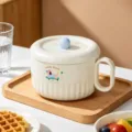 Stainless steel instant noodle bowl with lid, large capacity thermal tableware for students dorms. - No Specification / Blue Cute Puppy