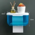 Portarrollos de papel higienico de pared caja de panuelos azul y blanco para bano. - L / Azul