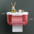 Portarrollos de papel higiénico de pared de plástico caja de pañuelos con estante rojo y blanco - L / Rojo
