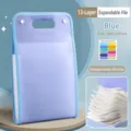 A4 expanding file folder 13 layers portable document organizer accordion paper storage bag blue - 13 Layers Large Capacity / Blue