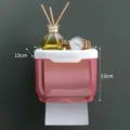 Portarrollos de papel higiénico de pared, soporte rosa y blanco de plástico para baño. - S / Rojo