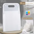 A4 portable 13-layer plastic file folder, large capacity test paper storage organizer white. - 13 Layers Large Capacity / White