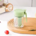Glazen kruidenpot met groen deksel en lepel, ideaal voor het opbergen van zout en specerijen. - Geüpgraded Kruidenpot / 1 Stuk / Groen