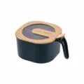 4-compartment seasoning box kitchen condiment container with lids and spoons, nordic blue. - 4-Grid Nordic Blue Seasoning Box with 4 Spoons