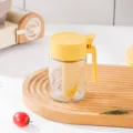 Glazen kruidenpot met lepel gele deksel keuken specerijenhouder vochtbestendige opbergfles - Geüpgraded Kruidenpot / 1 Stuk / Geel