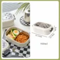 Porta pranzo bento in acciaio inossidabile con scomparti 950ml contenitore per alimenti - Pois Bianchi e Neri