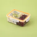 Portable plastic lunch box with compartments and orange lid, ideal for fresh food and fruit storage. - 800ml / Divider Style