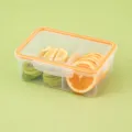 1100ml Large Plastic Food Storage Container Bento Box with Compartments Orange Lid - 1100ml / Divider Style