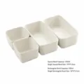 Ceramic square bowl set, 2 small square and 2 rectangular bowls for kitchen and baking. - Two Square and Two Rectangular / No Specification